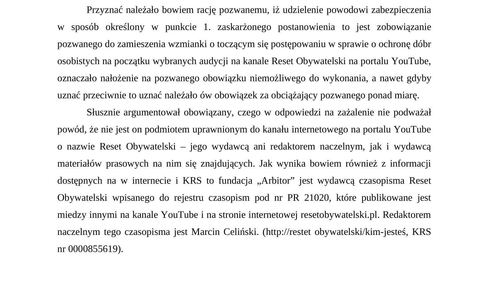 Sąd oddala wniosek ZUS o umieszczenie planszy informujących o możliwości naruszenia dóbr osobistych Zakładu przez Piotra Szumlewicza